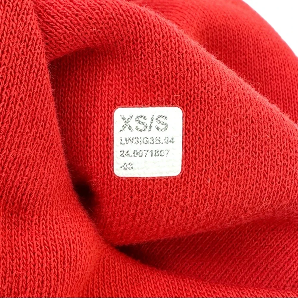 Lululemon Scuba Oversized Half Zip Red Waist Length Crop Cotton Terry Hoodie - Picture 8 of 9